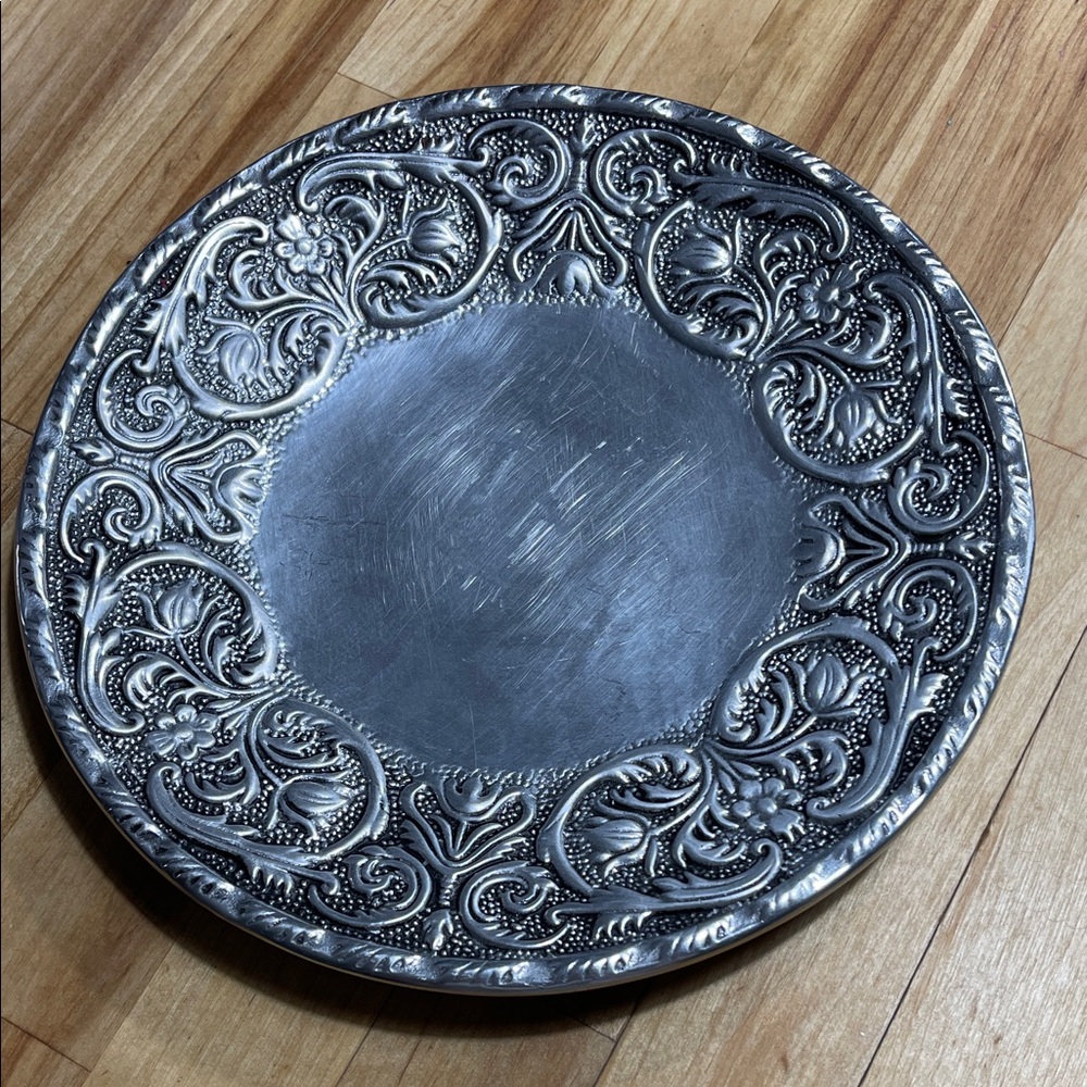 Elegant Silver Decorative Plate